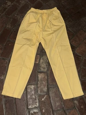 Calças amarelas femininas vintage cintura elástica e tornozelos tamanho 12 Cabin Creek - Imagem 1 de 4