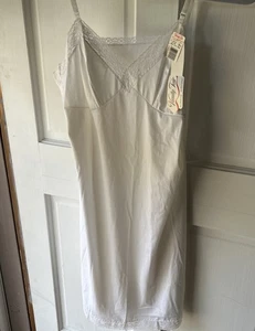 Correas ajustables Vanity Fair Vintage Full Slip talla 38 blancas con ribete de vieira nuevas con etiquetas - Imagen 1 de 7