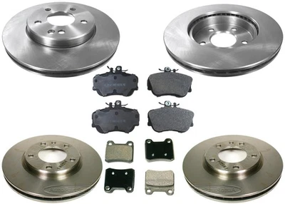 Front & Rear Brake Rotors & Pads For 1994-1996 Mercedes Benz C220 C280 W/O ASR - Image 1 of 4