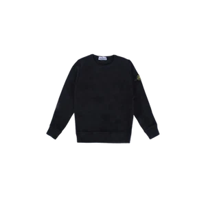 (Kids) Stone Island 61320 Garment Dyed Cotton Fleece Crewneck Sweatshirt Black - - Picture 1 of 1