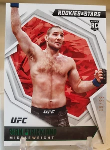 SEAN STRICKLAND 2022 Panini Rookies & Stars Green Foil UFC #186 Rookie Card #/99 - Picture 1 of 2