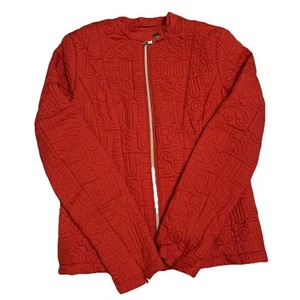 Chaqueta pequeña Guess Los Angeles roja para mujer herrajes de color dorado - Imagen 1 de 3