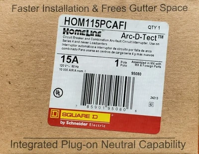 Square D Homeline Circuit Breaker 15A 120V HOM115PCAFI