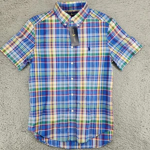 Polo Ralph Lauren Short Sleeve Plaid Button Down Shirt Boys Size M (10-12) - Picture 1 of 9
