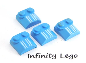 4 LEGO Jayco Medium Blue Curved Slope 2 x 2 with Decoration Kingdom II (41855) - Picture 1 of 1