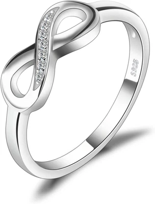 JewelryPalace Wickelring Infinity Verlobungsring Unendlichkeit Promise Eheringe  - Bild 1 von 4