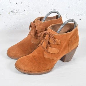 Clarks Artisan Carleta Lyon Tan Suede Heeled Lace Up Ankle Boots UK6 EU 39.5 - Picture 1 of 15