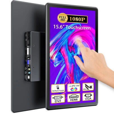 UPERFECT 15,6 Zoll Touchscreen Monitor Tragbarer Monitor HDMI VGA PC Bildschirm - Bild 1 von 4