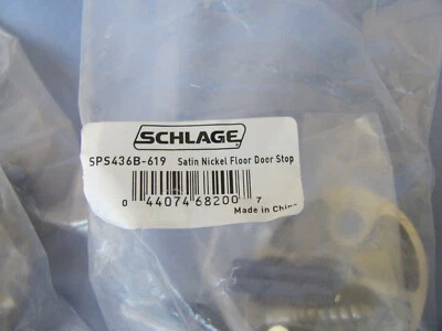 CANTIDAD de 5 *NUEVO* TOPES PUERTA PISO SCHLAGE SPS436B-619 NÍQUEL SATINADO Foto 1 de 3