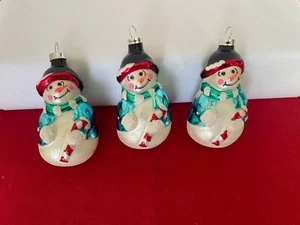 Glass Snowman Christmas Ornaments  - Picture 1 of 4