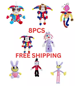 8pcs The Amazing Digital Circus Pomni Jax Plush Toys Soft Stuffed Doll Gift US - Picture 1 of 9