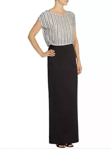 New COAST SIZE 8 BREITA BLACK SATIN MAXI Prom, Party Ball Pencil SKIRT Small - Picture 1 of 4