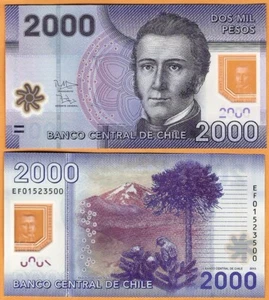 Billete de Chile 2013 (2016) unc 2000 pesos polímero billete de dinero P-162c - Imagen 1 de 1