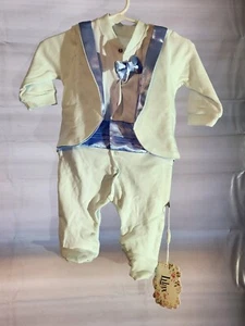 Lilax - Baby Boy Footie Tuxedo Outfit w/ Bow Tie - Size 3 Months - Picture 1 of 2
