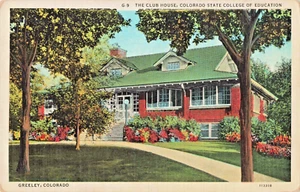 CO Greeley Colorado-State College Club House-Vintage lino 1945 postal (C10) - Imagen 1 de 4