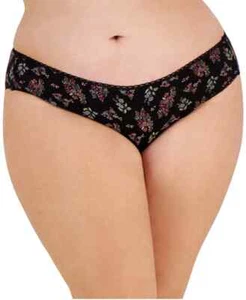 Charter Club Women's Plus Size Cotton Bikini Panty Underwear, Black Floral, 3X - Picture 1 of 2