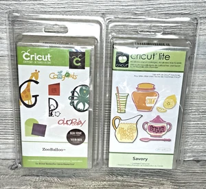 New Lot 2 Provo Craft & Novelty Cricut Cartridge Zooballoo & Savory Fonts Food - Picture 1 of 2