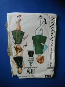 Vintage Simplicity 6113 Girl's Dress or Jumper Pattern - Size 4 - Bild 1 von 1