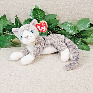 2000 Ty Beanie Baby "Purr" the Kitty Cat with Hang Tag. Beautiful Teal Eyes.