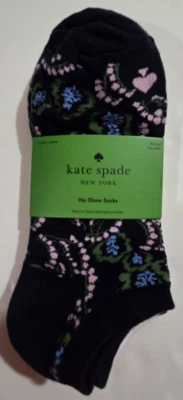 Paquete de 3 calcetines Kate Spade para mujer No Show multi florales lisos nuevos con etiquetas Foto 1 de 3