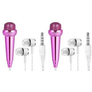  2 Pack Kleines Mikrofon Baby Gesangsmikrofon Für Telefon Tragbares - Afbeelding 1 van 12