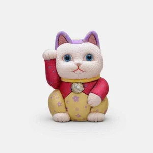 Maneki Neko Edo Kimekomi gato que hace señas Maneki Neko KOSAI KAKINUMA H 10 cm / 4 pulgadas - Imagen 1 de 15