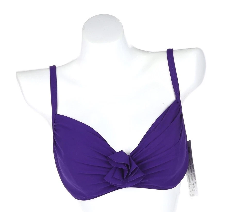 Gottex Contour 128206 dark purple Underwire bikini top swimwear Size 38D - Image 1 of 2
