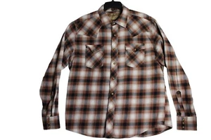 Wrangler Retro L/S Plaid Pearl Snap Western Flannel Shirt Mens XL - Picture 1 of 6