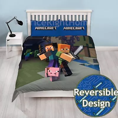 SET Di Copripiumino Doppio MINECRAFT NUOVO UFFICIALE IN STOCK ORA - Immagine 1 di 3