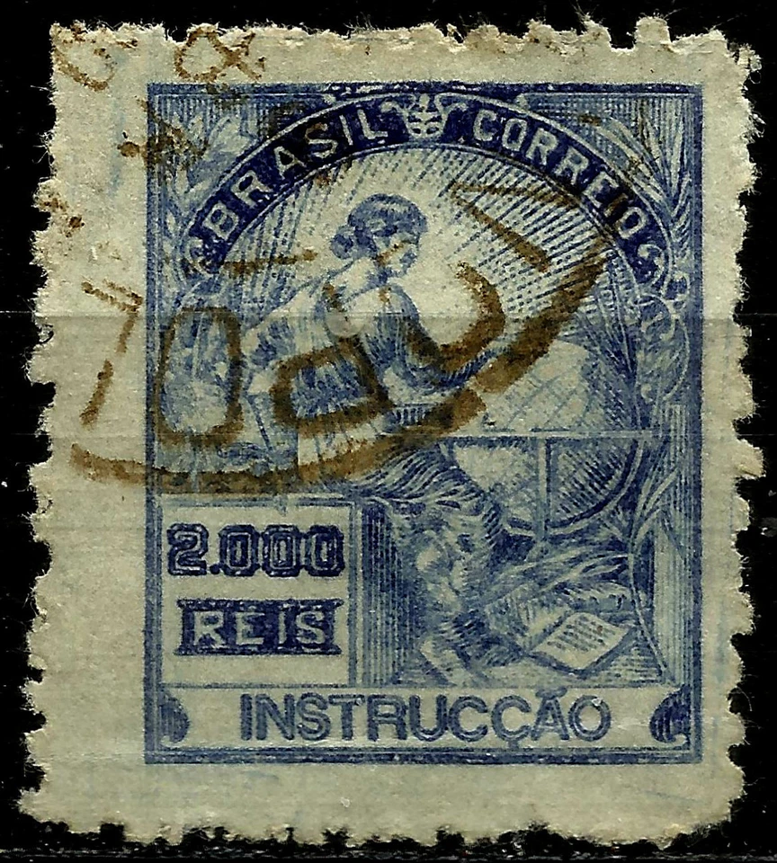 BRAZIL, 2000 REIS, YEAR 1920, INSCRIPTION "BRASIL", USED, VERY NICE STAMP. - Image 1 of 1