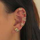 5Pcs Gold Ear Cuff Fashion Fake Stackable Geometric Small Clip Earrings Jewelry