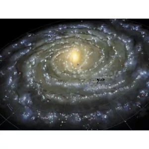 Weltraumkarte Milchstraße Galaxie Spirale Sterne Sonnensystem Wandbild Leinwandbild - Bild 1 von 5