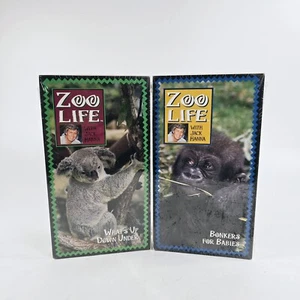 2 New VHS - Zoo Life with Jack Hanna - Whats Up Down Under & Bonkers For Babies - Picture 1 of 2