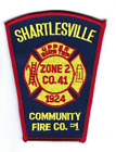Shartlesville Upper Bern Twp. Pa Pennsylvania Community Fire Co. #1 Patch - New!