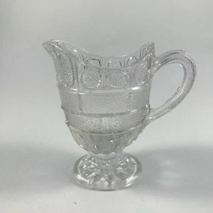 Antique EAPG INDIANA GLASS "BRICKWORK" Clear GLASS CREAMER - Stippled Rectangles - Picture 1 of 6