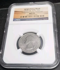 2020 W 25c Tallgrass Prairie KS Quarter NGC MS65 Privy Mark V75 - Picture 1 of 3