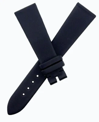 Correa de reloj de cuero satinado negro PIAGET para mujer de 18 mm x 14 mm FZG Foto 1 de 3