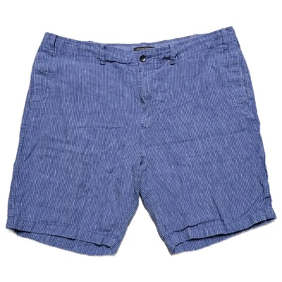 Banana Republic Mens 38 Blue 100% Linen Aiden Shorts Pinstriped Drawstring - Image 1 of 4
