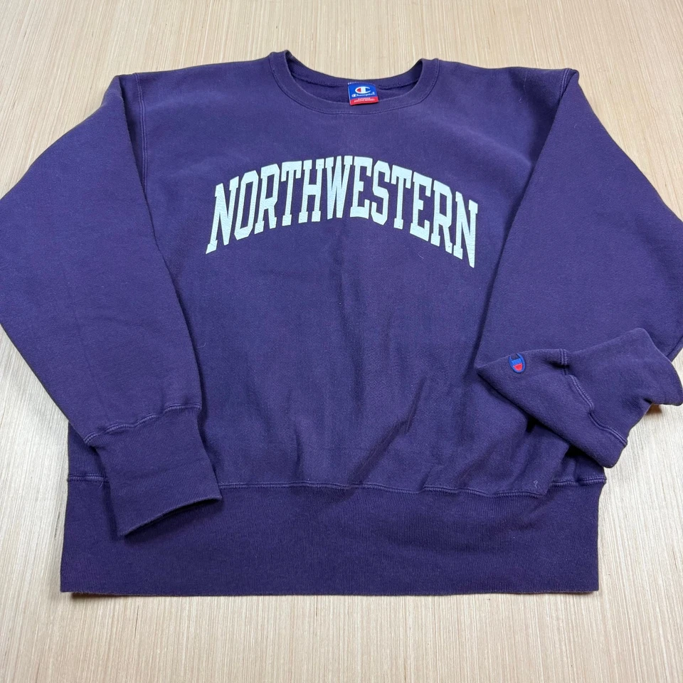 Moletom vintage Champion tecido reverso Northwestern University Wildcats GG - Imagem 1 de 4