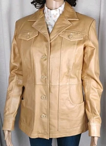 Mujer Med Retro Wilson Cuero Máxima Tostado Caramelo Informal Camionero Chaqueta Moto  - Imagen 1 de 18