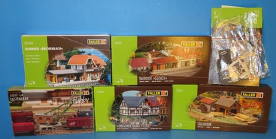 6x Faller N-Spur Bausätze Lastenkran+2x Bahnhof+Sägewerk+Dresdner Bank#8432 - Bild 1 von 4