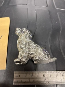 Metall Spaniel Hund Figur Mid Century Kitsch Souvenir Statue Preisstück Kurios - Bild 1 von 3