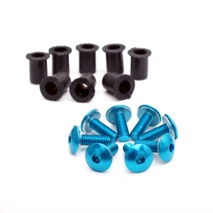 Blue Motorcycle Windscreen Bolts Screws 8pcs For Suzuki GSXS1000F 17-22 21 20 - Picture 1 of 4