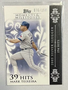 2008 Mark Teixeira 39 Hits Topps Moments & Milestones[070/150][#123][Rangers] - Bild 1 von 2