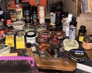 VTG-Shoe Shine/Polishes/Brushes/LeatherDye/Oil/Cream/HUGE LOT! - Picture 1 of 22