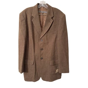 Le Collezioni Structure Y2K Vintage Men’s Brown Wool Blend Blazer Size Small NWT - Picture 1 of 20