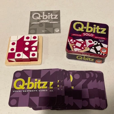 Q-BITZ QBITZ SOLO Edición Magenta Mindware Juego Puzzle en Lata Completo Foto 1 de 4