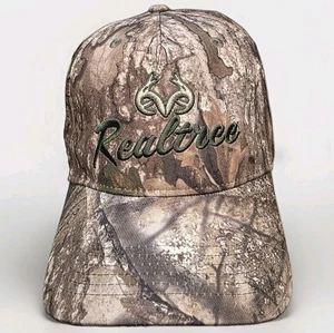 Raro Realtree Cursiva Deletreado Logo Ventilado Flexible Ajustado OSFM Exterior Gorra Caza - Imagen 1 de 14
