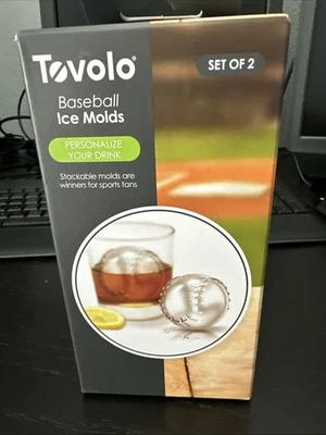 Tovolo Baseball Shaped Large Stackable Ice Molds-Slow Melts- 2 each- New In Box - Image 1 of 4