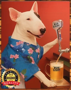 Letrero de cerveza de metal Spuds Mackenzie - Animal de fiesta original - Bud Light 11 x 14 - Imagen 1 de 4